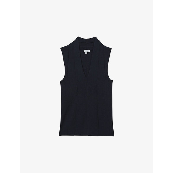 Womens Reiss Kimmy V-neck sleeveless stretch-knit vest