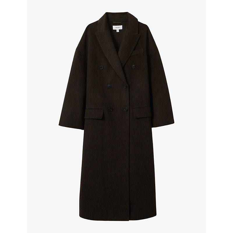 Reiss Lara herringbone wool-blend coat