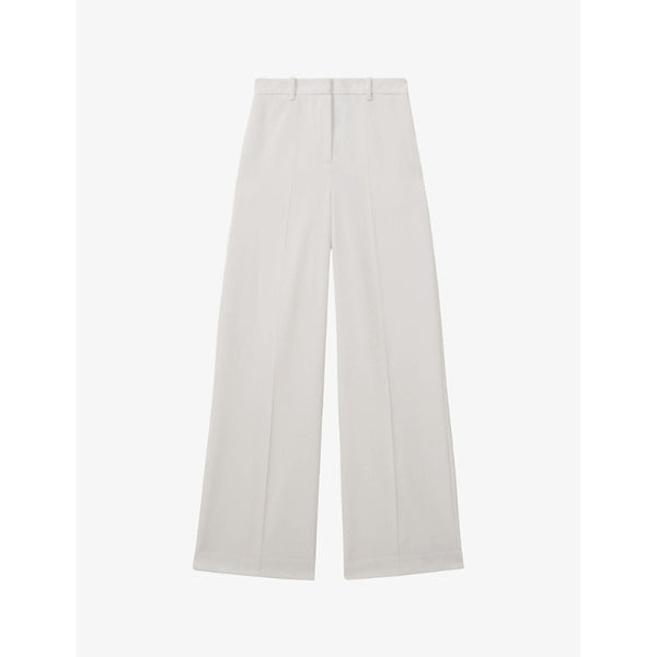 Womens Reiss Leanna wide-leg wool-blend trousers