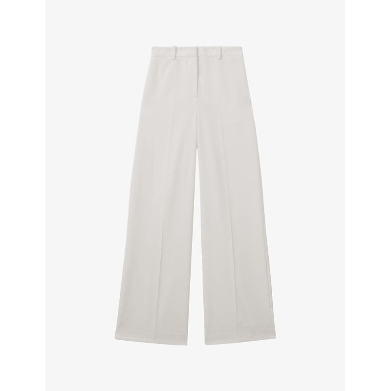 Womens Reiss Leanna wide-leg wool-blend trousers