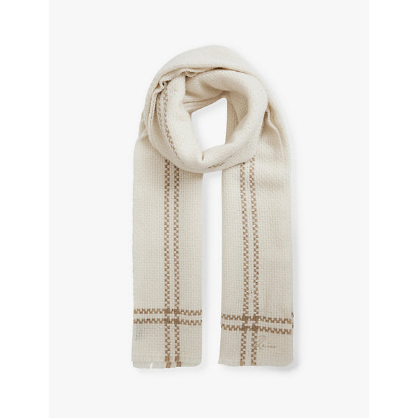 Reiss Liana checked wool and cashmere scarf | LYBSTORE