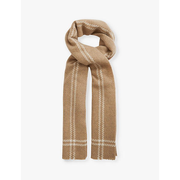 Reiss Liana checked wool and cashmere scarf | LYBSTORE