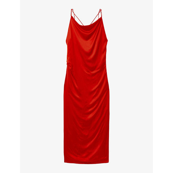 Reiss Lilah cowl-neck satin maxi dress | LYBSTORE