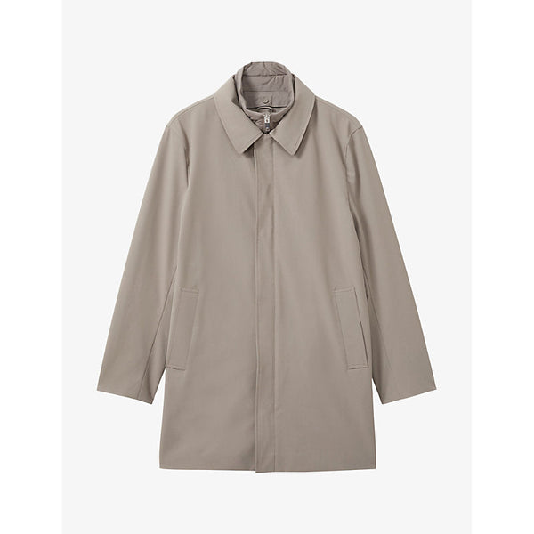 Reiss Logan funnel-neck regular-fit stretch-nylon coat | LYBSTORE