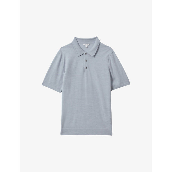 Reiss Manor half-button slim-fit merino-wool polo shirt