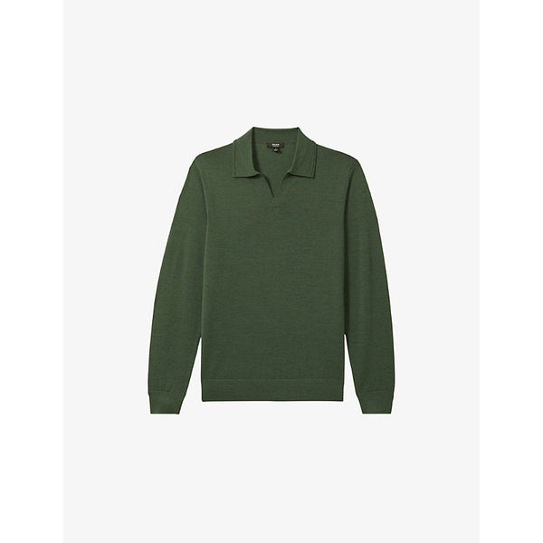 Reiss Milburn open-collar merino-wool polo shirt