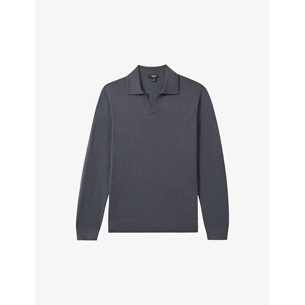 Reiss Milburn open-collar merino-wool polo shirt