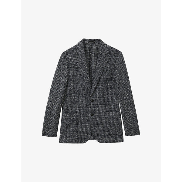 Mens Reiss Mineral single-breasted dogtooth wool-blend blazer