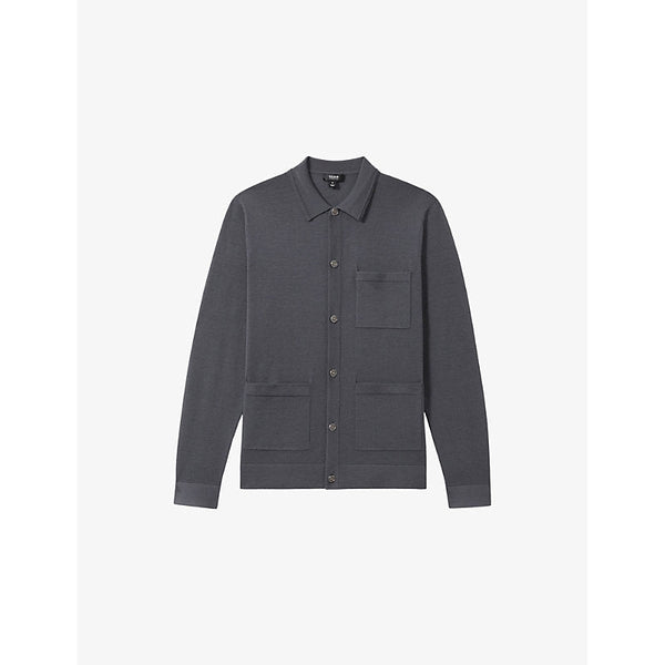 Reiss Munich patch-pocket wool cardigan