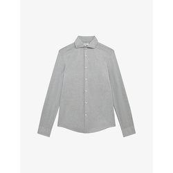 Mens Reiss Nate slim-fit long-sleeved cotton-blend shirt