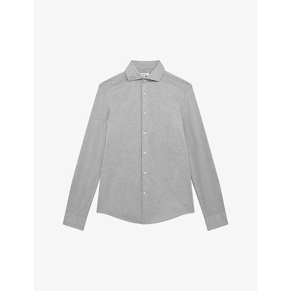 Mens Reiss Nate slim-fit long-sleeved cotton-blend shirt