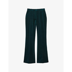 Womens Reiss Parisa flared-leg high-rise velvet trousers