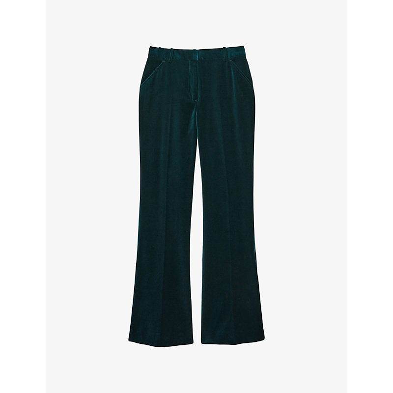 Womens Reiss Parisa flared-leg high-rise velvet trousers