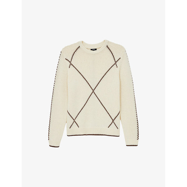 Reiss Parvey embroidered wool-blend jumper