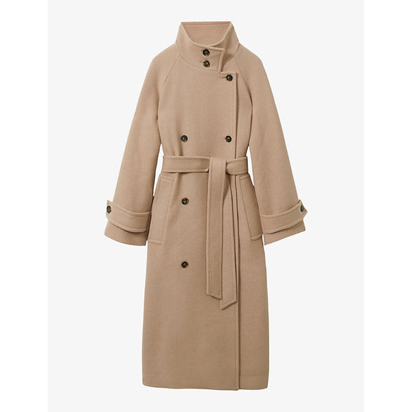 Womens Reiss Prim double-breasted wool-blend coat