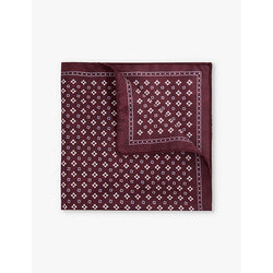  Reiss Pulcino medallion-print reversible silk pocket square