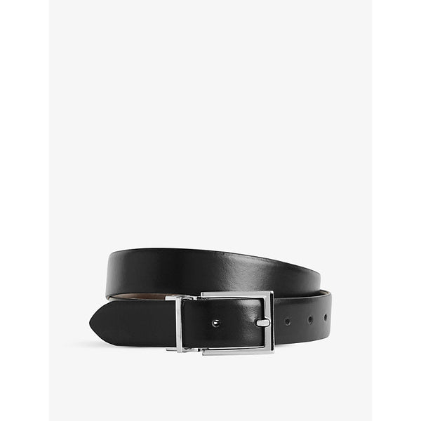 Reiss Ricky silver-buckle reversible leather belt