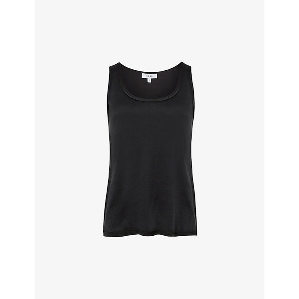 Womens Reiss Riley round-neck silk-blend vest top