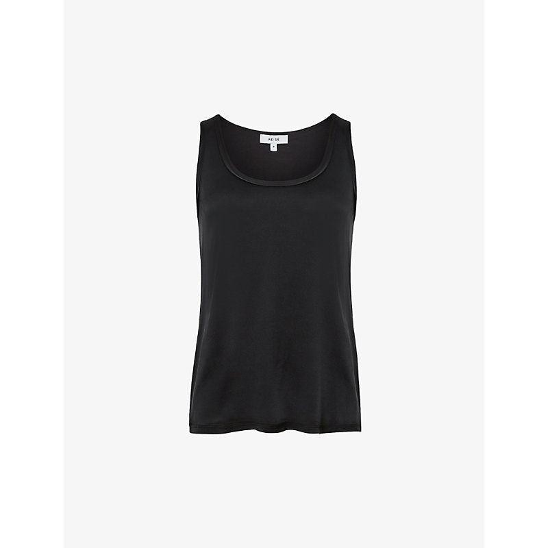 Womens Reiss Riley round-neck silk-blend vest top