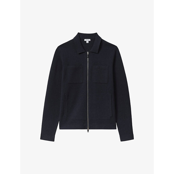 Reiss Rivers regular-fit zip-up knitted cardigan