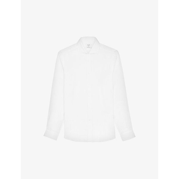 Mens Reiss Ruban regular-fit linen shirt