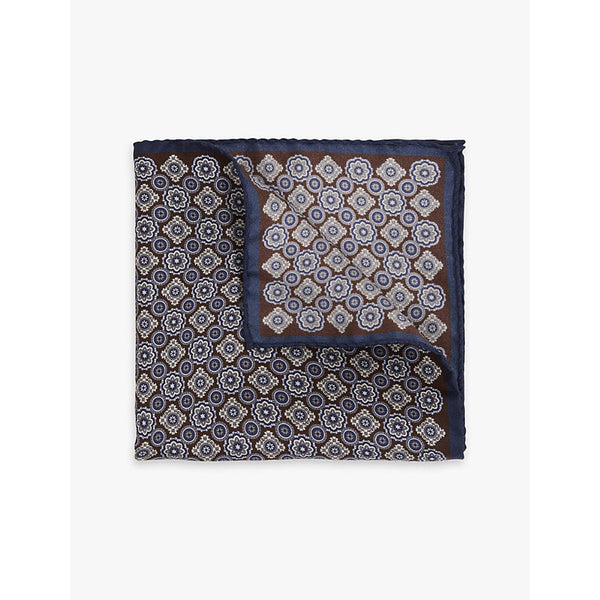  Reiss Salerno geometric-pattern silk pocket square