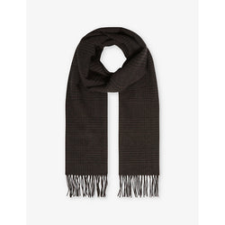 Mens Reiss Sanders Prince Of Wales check-pattern wool and cashmere scarf