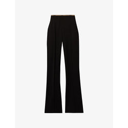 Womens Reiss Sian waistband-trim woven wide-leg trousers