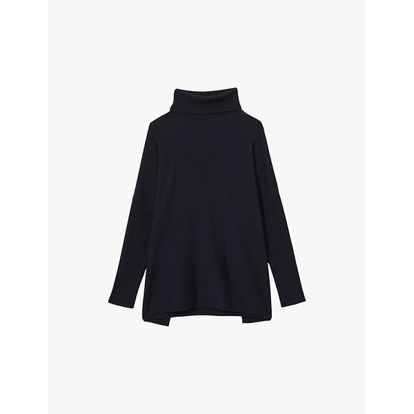 Womens Reiss Sophia drop-shoulder roll-neck knitted jumper