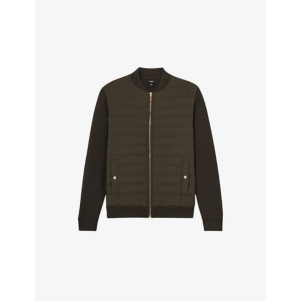 Reiss Tosca quilted hybrid woven jacket