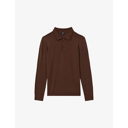 Reiss Trafford button-neck slim-fit wool jumper