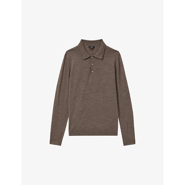 Mens Reiss Trafford button-neck slim-fit wool jumper