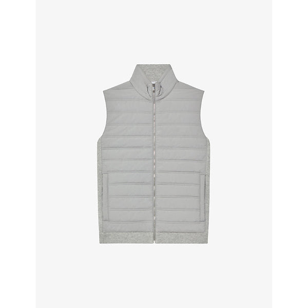 Reiss William high-collar quilted woven gilet