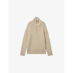 Reiss x 100 Ciels Devon half-zip wool and cashmere-blend jumper