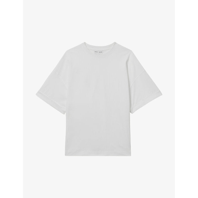 Womens Reiss x 100 Ciels Spencer round-neck oversized cotton-jersey T-shirt