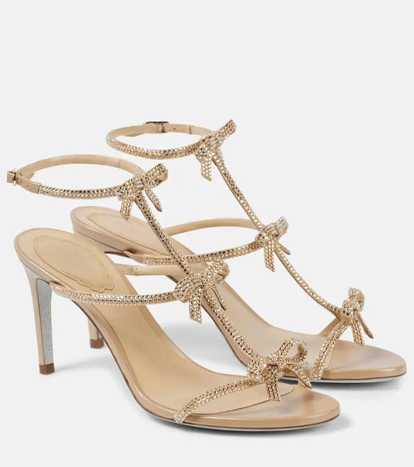 Rene Caovilla Caterina 80 bow-detail embellished sandals | LYBSTORE