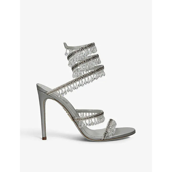 Rene Caovilla Chandelier bead-embellished leather heeled sandals