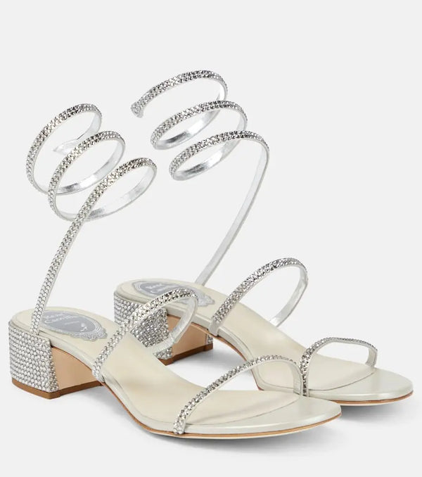 Rene Caovilla Cleo 45 embellished satin sandals | LYBSTORE