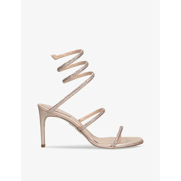 Rene Caovilla Cleo 80 crystal-embellished leather heeled sandals