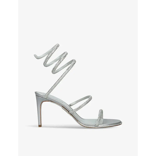 Rene Caovilla Cleo rhinestone-embellished heeled satin sandals