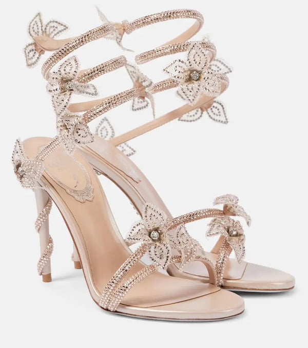 Rene Caovilla Margot 105 embellished satin sandals | LYBSTORE