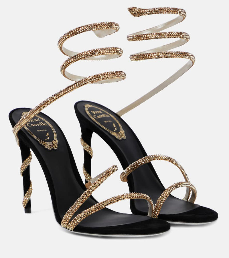 Rene Caovilla Margot embellished suede sandals