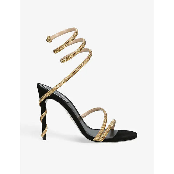 Rene Caovilla Margot jewelled leather heeled sandals