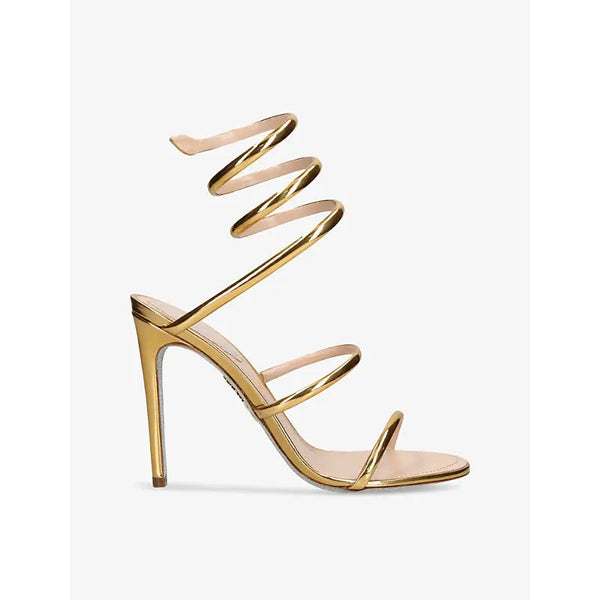 Rene Caovilla Minimal Cleo 105 spiral-strap leather heeled sandals