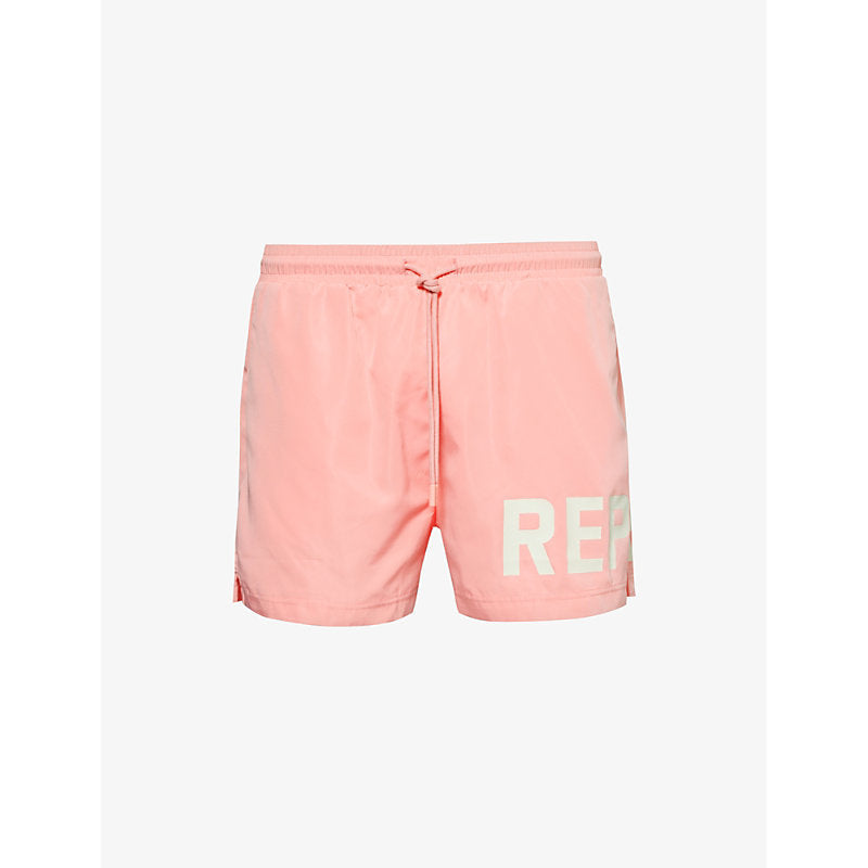 Represent Brand-print regular-fit swim shorts