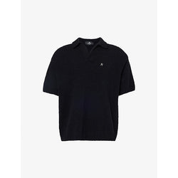 Represent Branded-hardware ribbed-trim wool-blend knitted polo shirt