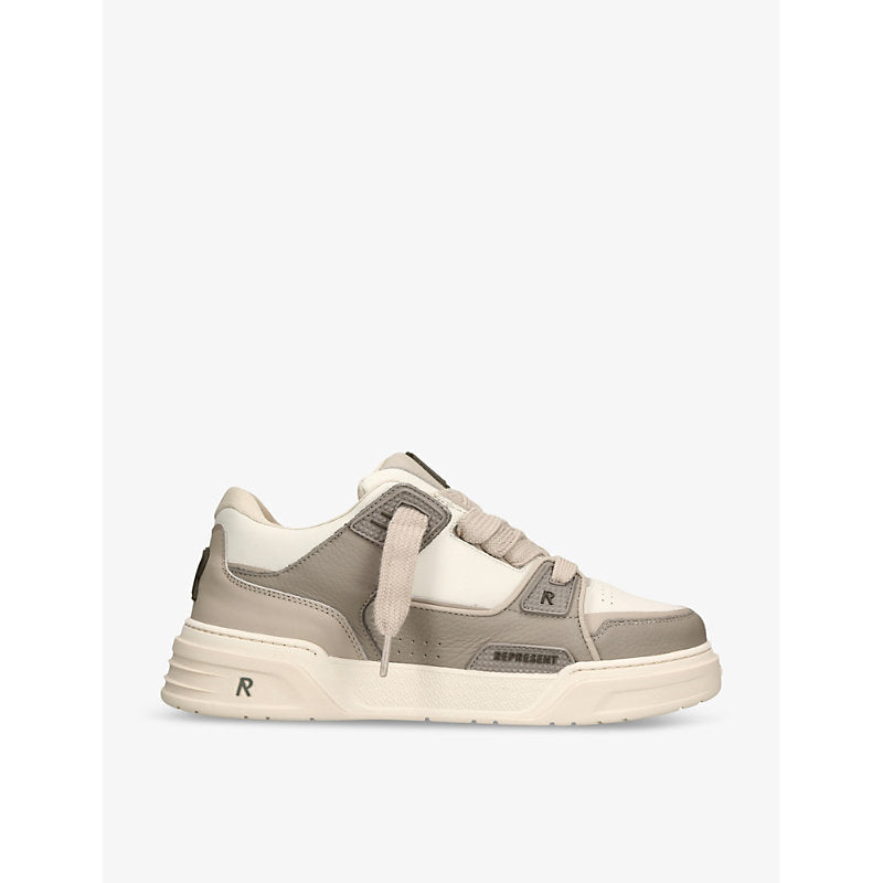 Represent Studio panelled leather mid-top trainers