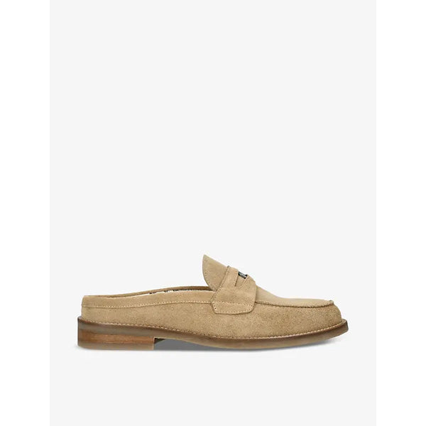 Represent x Duke & Dexter Barley coin-embellished backless suede loafers | Represent