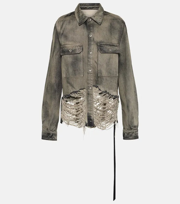 Rick Owens DRKSHDW cropped denim shirt jacket | LYBSTORE