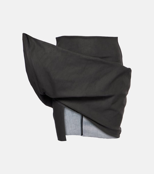 Rick Owens Draped cotton-blend miniskirt | LYBSTORE